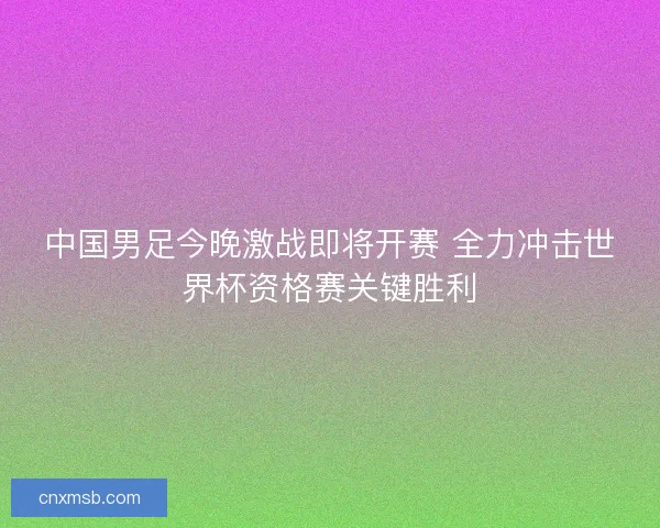 中国男足今晚激战即将开赛 全力冲击世界杯资格赛关键胜利